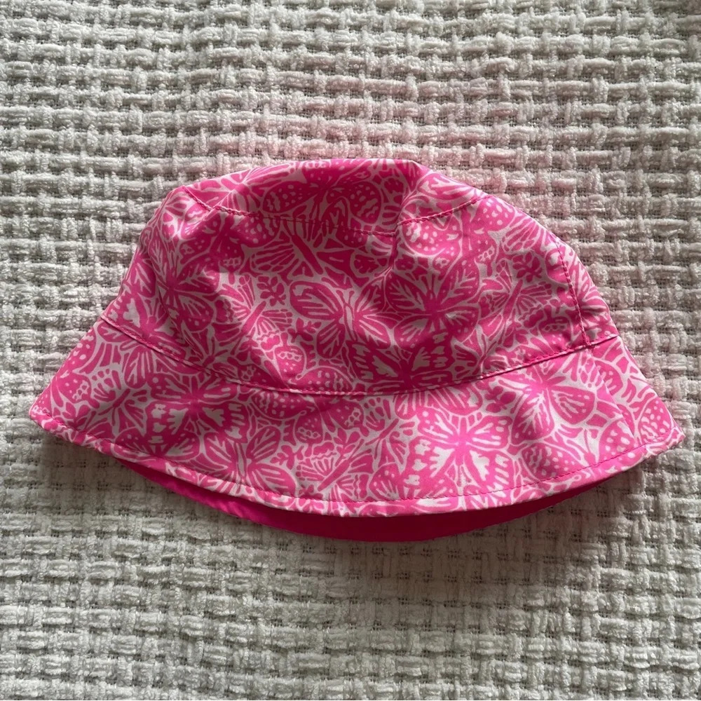 Girls‎ pink  butterfly print bucket hat